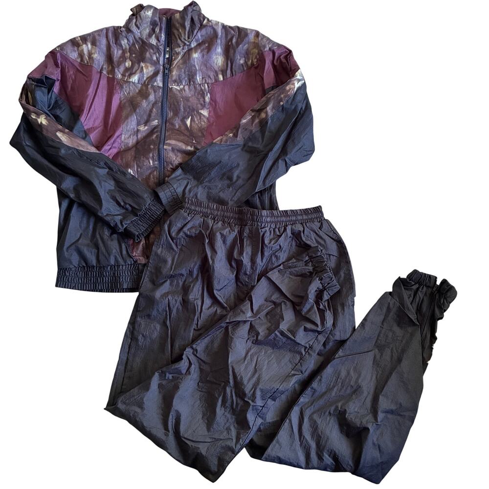 Vintage Avon Track Suit Womens Small Jacket & Jogger Full Zip Nylon Windbreaker